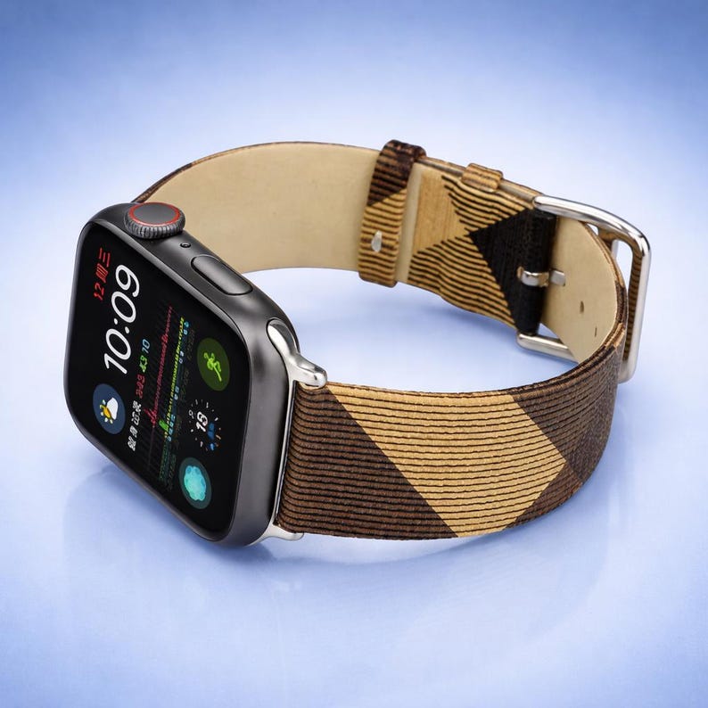 Premium Genuine Leather Strap for Apple Watch Ultra 38mm-49mm, Luxury Handcrafted Bracelet for iWatch Series 9/8/7/SE, Stylish Band image 3