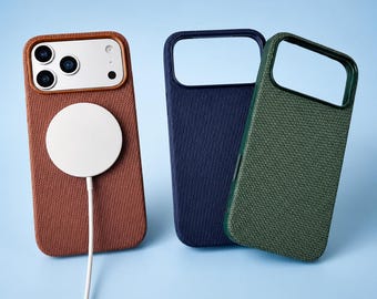 Woven Fabric iPhone Case with MagSafe, Luxury Woven Magnetic Phone Cover for iPhone 18 17 16 15 14 13 Pro Max