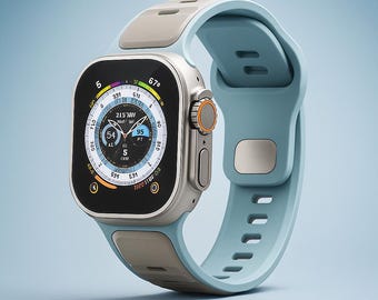 Premium Two-Color Apple Watch Sport Band | Soft Silicone iWatch Strap for Series 11 10 9 8 7 6 5 4 SE Ultra | All Sizes 38mm-49mm
