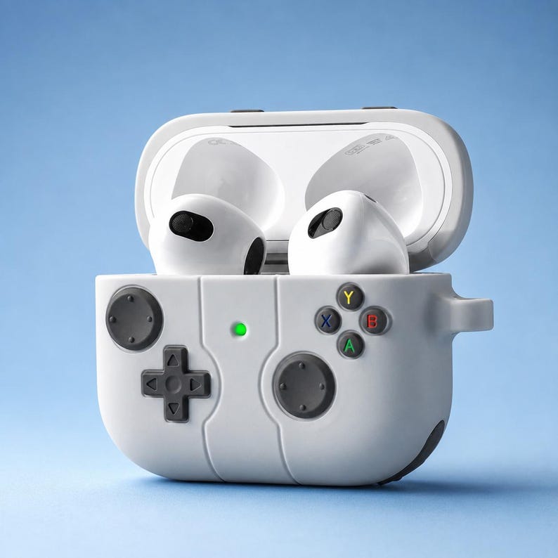 Unique Gamer AirPods Case | Vintage Console Design for AirPods 3rd/4th Gen & Pro 3 | Durable Silicone w/ Keychain | Perfect Gaming Gift image 3