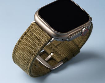Rugged Canvas Apple Watch Band: Waterproof iWatch Strap for Men