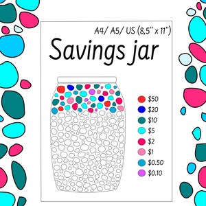 Savings jar, saving money with the jar, finance tracker, set your own savings goal