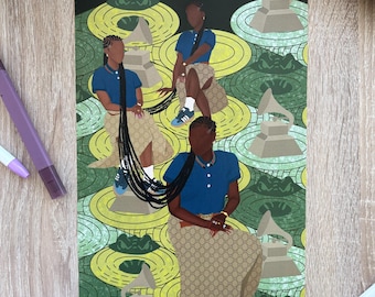 Alligator Princess – Afro-Futurist Illustration Inspired by Doechii’s Iconic Performance