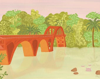 Pont Weygand, Sassandra – Elfenbenskustens kustbro Illustration | Elfenbenskustens resekonsttryck