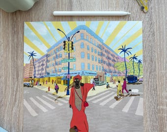 Konsttryck Little Senegal: West Harlem, NYC - Afrikansk kultur