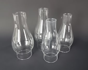 Vintage Oil Lamp Chimney Traditional Clear Glass in Various Sizes Sold Individually