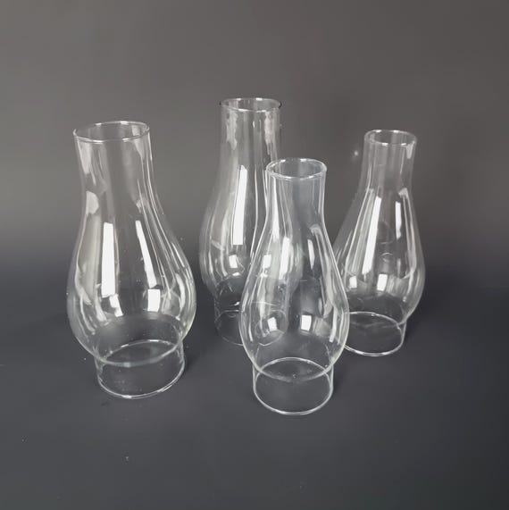 Vintage Oil Lamp Chimney Traditional Clear Glass in Various Sizes Sold Individually