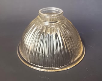 Holophane Style Glass Lamp Shade Ribbed Prismatic Bowl 2.13" (55 mm) Fitter