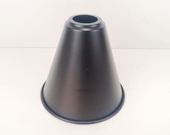 Conical Satin Black Metal Lamp Shade 1.63" Mounting Hole