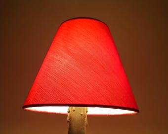 Small Fabric Lamp Shade Red-Burgundy Shimmering Fabric with Clip Mount