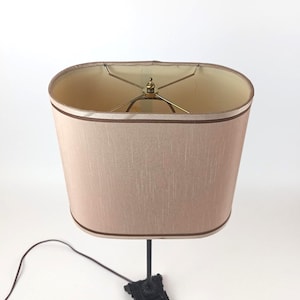 Elongated Rectangular Polyester Lamp Shade With Solid Plastic Core Arbor Mount