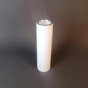 Pantalla de lámpara de tubo de vidrio cilíndrico blanco esmerilado con extremo roscado.