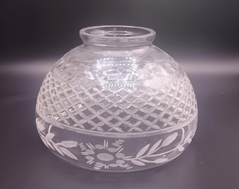 Abajur de cristal transparente com lapidação em formato de diamante de 7 polegadas (17,8 cm) e encaixe de 81 mm (3,19")