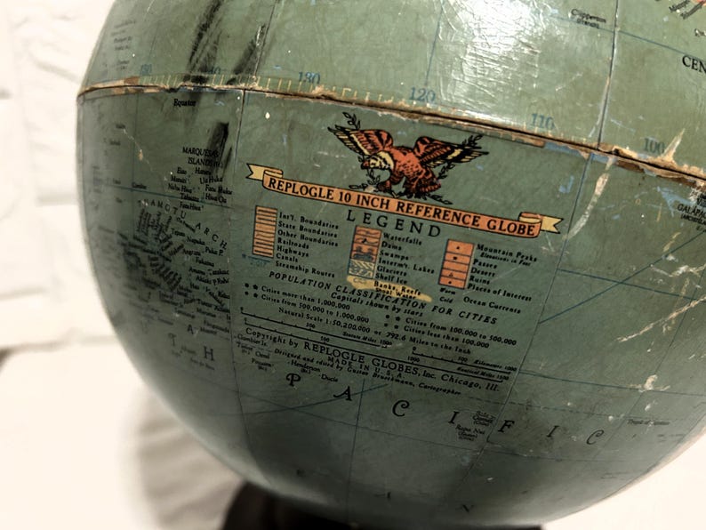 Replogle 10 Inch Desktop Reference Globe Vintage - Etsy