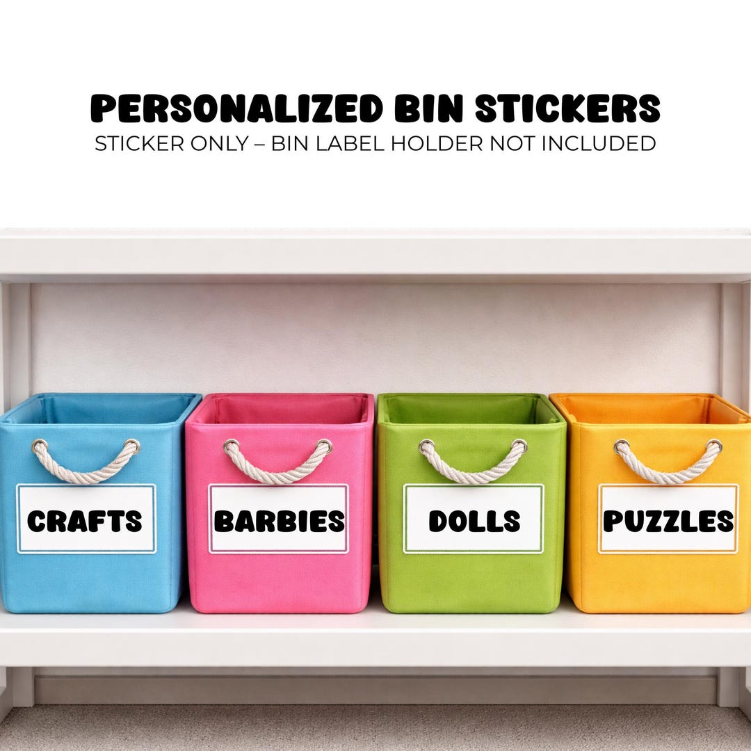 Storage Stickerbin Custom Toy Bin Labels, Personalized Storage Stickers for Kids, Playroom ...