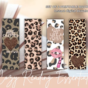 Marcapáginas con diseño de estampado de leopardo, coqueta con estampado de guepardo, accesorios para libros con estampado de leopardo, marcapáginas, colección de marcapáginas con estampado.