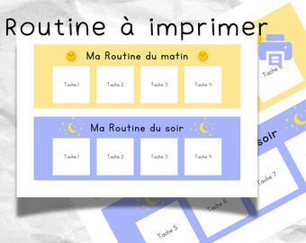 Child Routine Reward Chart Printable Routine Card Tasks Morning Routine Evening Routine Chart Pictogram Learning