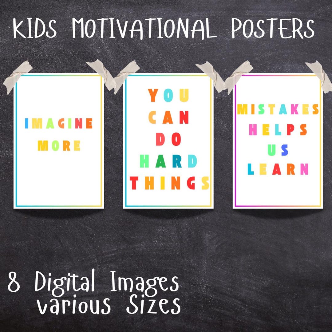 Classroom Posters Kids Printable Motivation Quotes Bundle Pdf Daycare ...