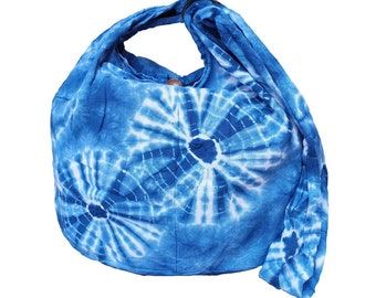 Indigo triple Firework Tie Dye Bag Shoulder Purse Hobo Hippie Sling Crossbody Bag Messenger Bag Top Zip OAK IG2