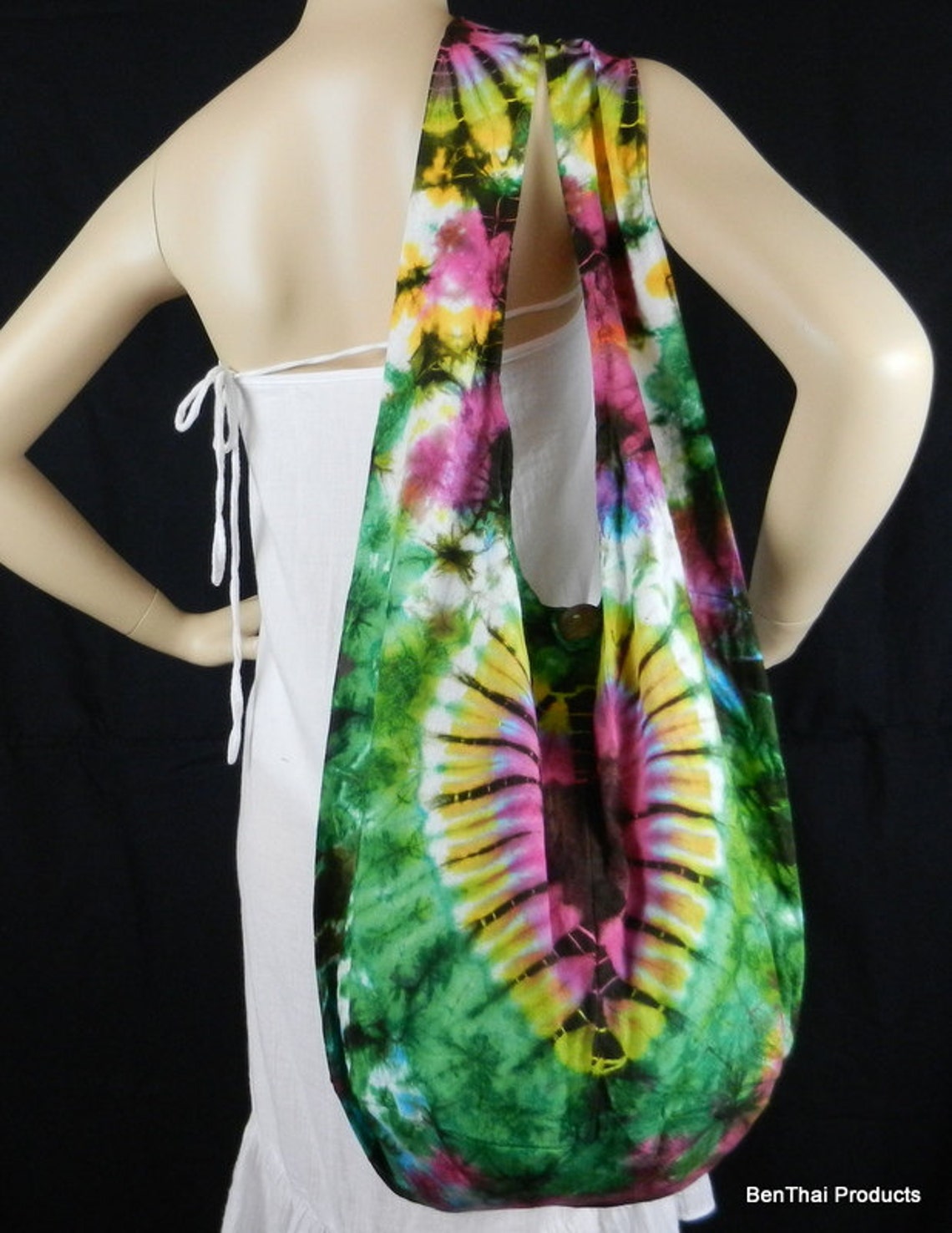 Iridescent Puffer Crossbody Cell Bag Tie Dye Delight Strap