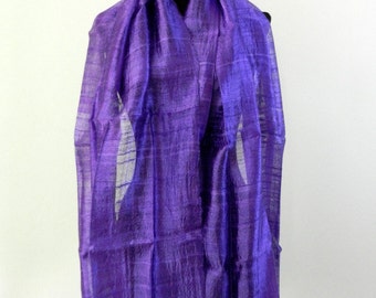 100 % puro crudo tailandés bufanda chal envoltura 24 "x 62" grande en púrpura H44