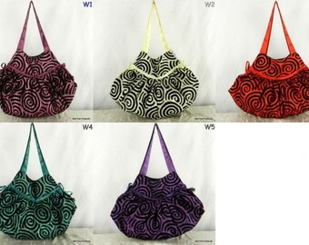 Hippie Hobo Schultertasche Schultertasche Samt Swirl Thai Seide Satin Damen Handtasche