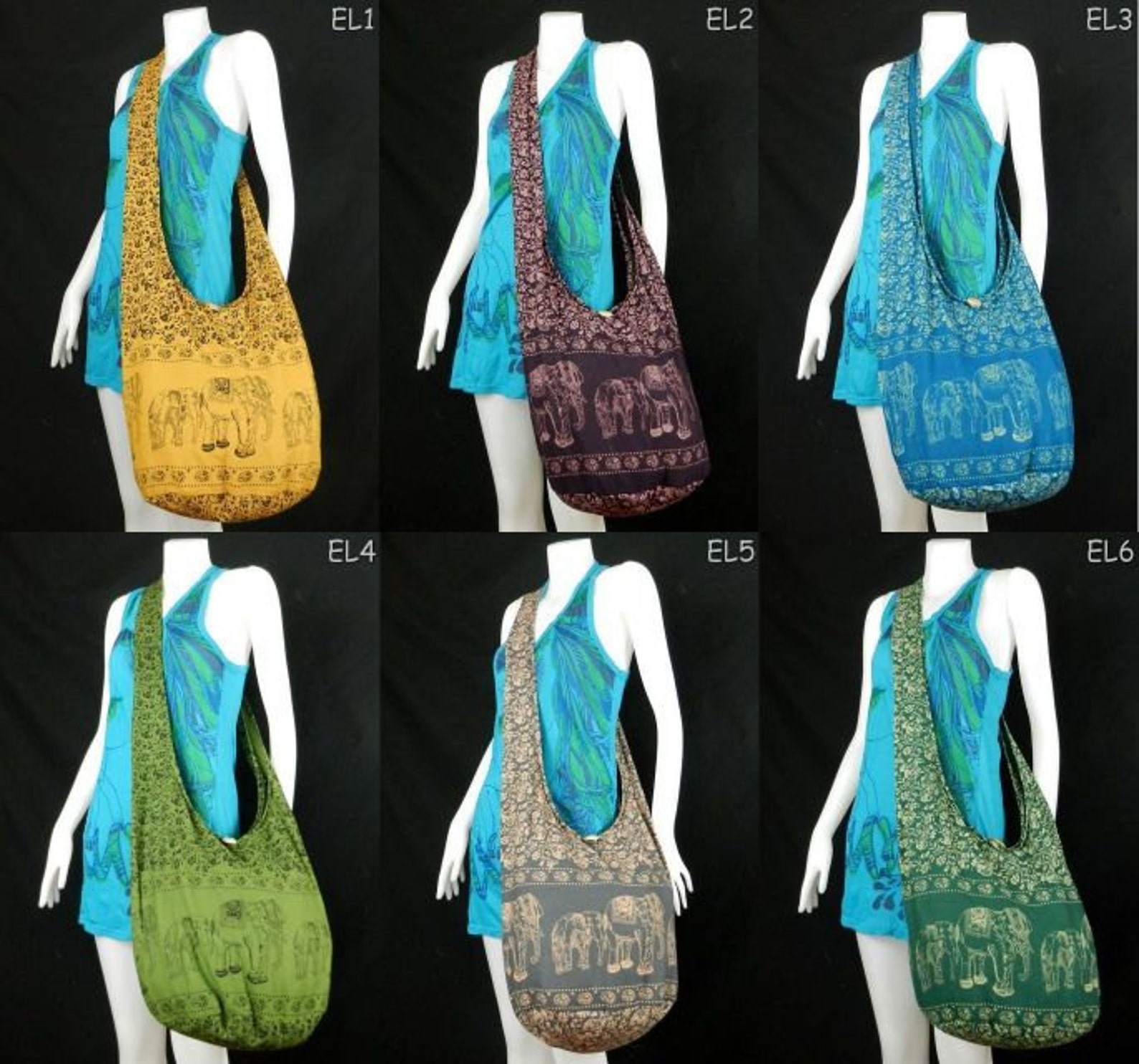 Hippie Hobo Cotton Sling Crossbody Bag Messenger Purse Etsy