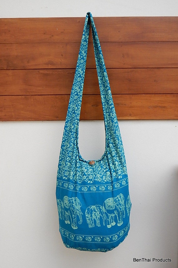 Items similar to Hippie Hobo Cotton Sling Crossbody Bag Messenger Purse