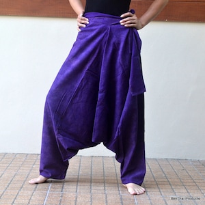 Purple Swirl Cotton Pants Trousers Hippie Boho Harem Aladdin Ninla Pants PAD-2