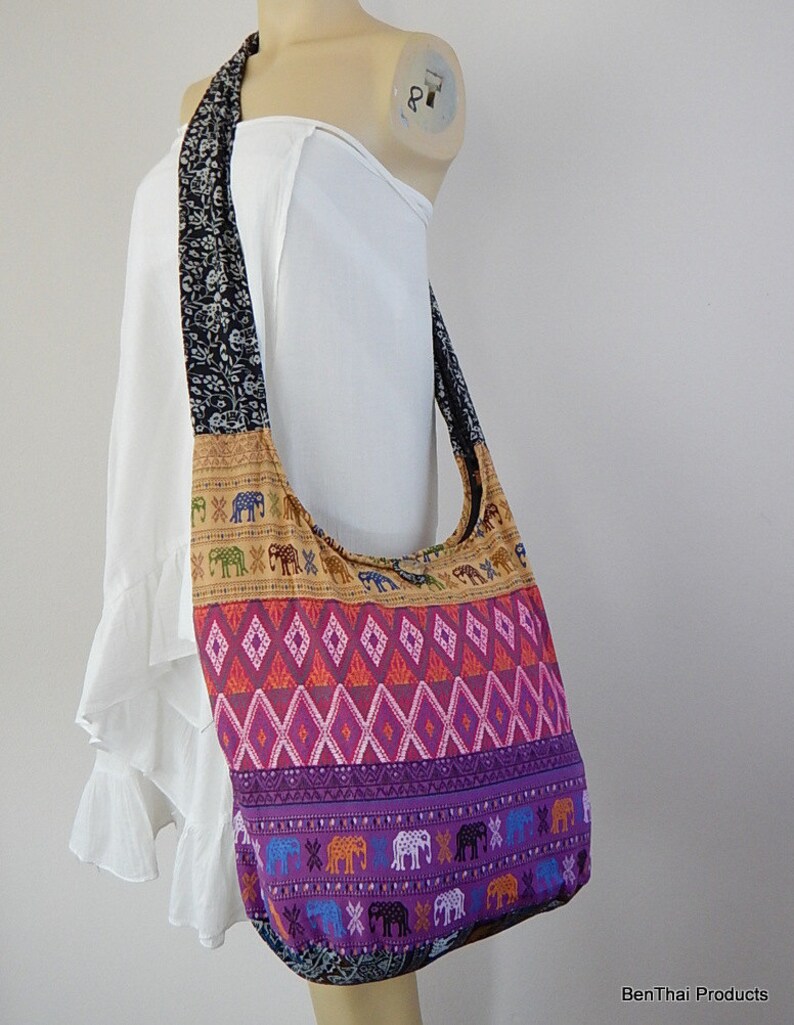 Cotton Sling Bag Purse Hobo Hippie Crossbody Messenger Etsy
