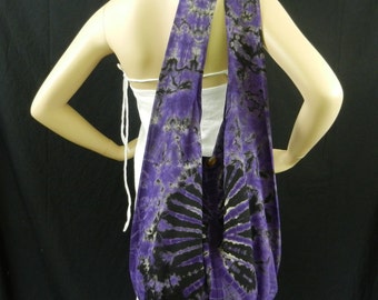 Purple Tie Dye Bag Purse Sling Messenger Crossbody Buddha Hobo Hippie Celebrity Top Zip OAK Firework VJ4