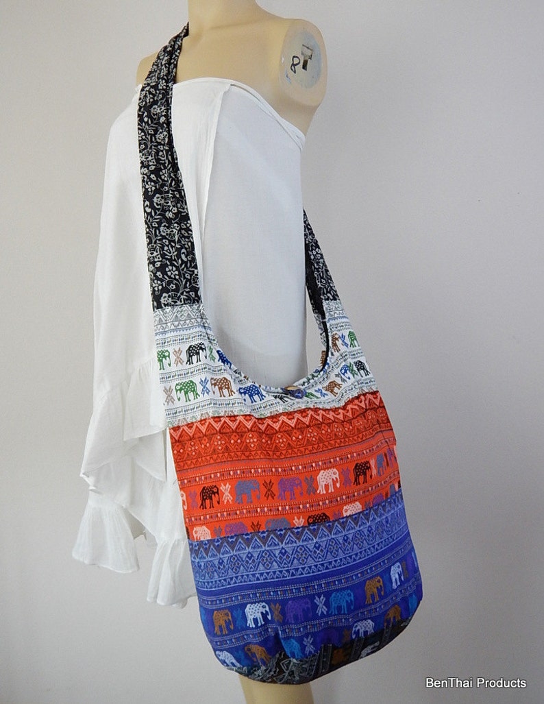Cotton Sling Bag Purse Hobo Hippie Crossbody Messenger Etsy