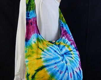 Tie Dye Bag Purse Hobo Hippie Sling Crossbody Messenger Top Zip OAK Shoulder Spiral VS2