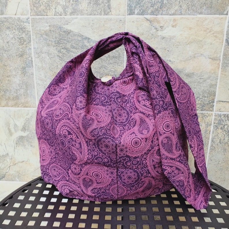 Paisley Crossbody bag Sling Bag Purse Hippie Hobo Boho Crossbody Messenger Bag XL You Pick Color Purple