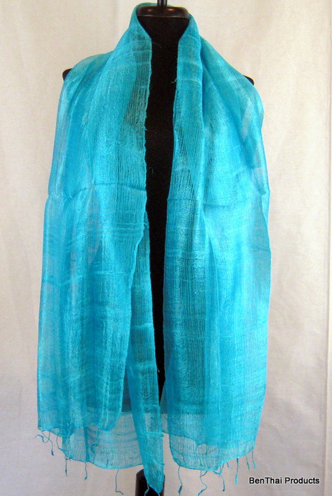 Indian Pure Silk Striped Solid Color Long Large Fashion Scarf Shawl (45