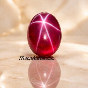 Natural Star Ruby Gemstone | Oval Cabochon for Jewelry Making