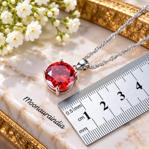 10 karat naturligt burma rubinhänge runt 925 sterlingsilver 10 x 10 mm röd rubin ädelsten statement-smycken