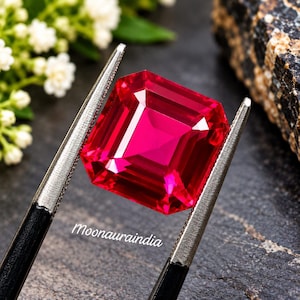 5ct Naturlig Rubin Radiant Cut 9x9x5mm Lös Röd Rubin Ädelsten Sällsynt Naturlig Safir Smyckes Samlarsten