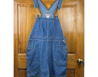 Bill Blass Jeans Herren L 90er Jahre Denim Shortalls Medium Wash Carpenter Y2K Grunge