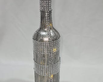 Glam Silver Rhinestone Bottle