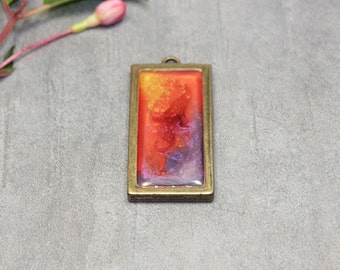 Pebeo Pendant Abstract Yellow Red Purple Pebeo Jewelry