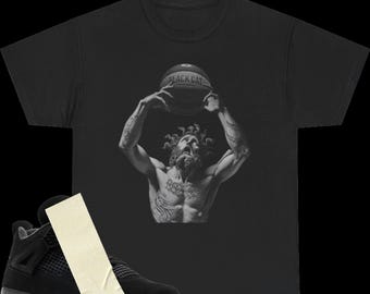 Tshirt assorti Jordan 4 Retro Black Cat | Conception streetwear de basket-ball