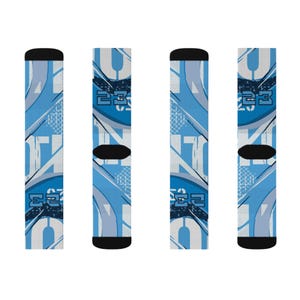 Calcetines a juego para Jordan 11 Diseño inspirado en UNC / Estilo urbano azul Carolina Estilo baloncesto Heritage imagen 9