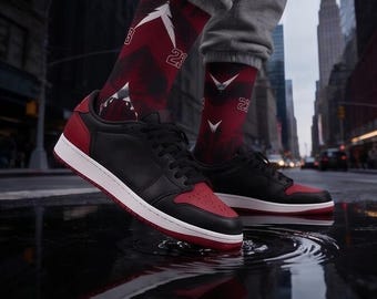 Chaussettes assorties Jordan 1 Retro Low OG Banned 2026 | Streetwear de basket-ball rouge cramoisi