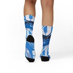 Calcetines a juego para Jordan 11 Diseño inspirado en UNC / Estilo urbano azul Carolina Estilo baloncesto Heritage imagen 16