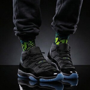 Nike Air Jordan 11 Quantum passende Crew Socken | Elektrik Blau Streetwear Basketball Sammler Geschenk Bild 5