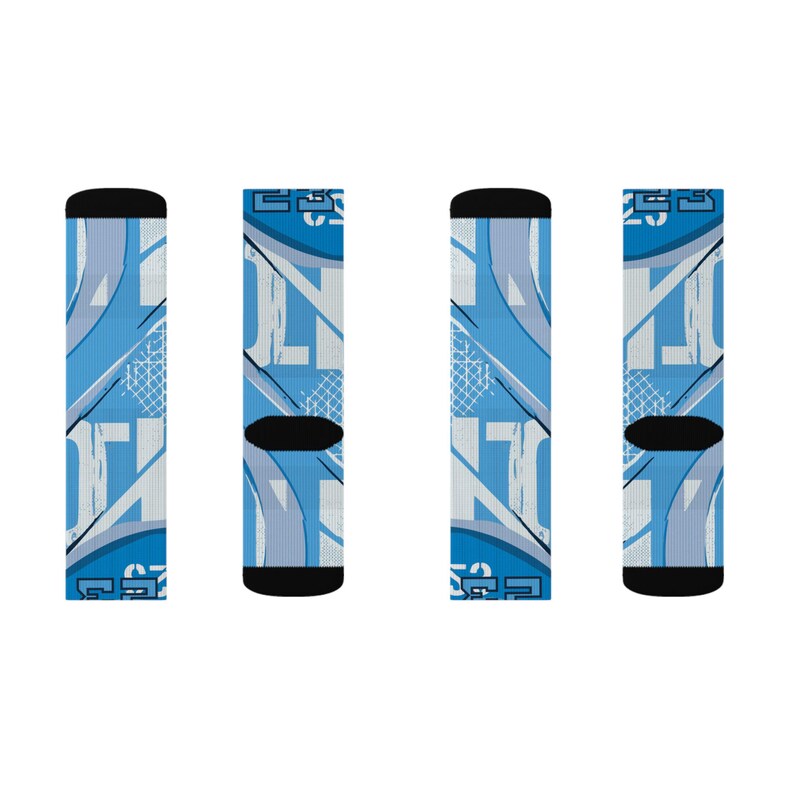 Calcetines a juego para Jordan 11 Diseño inspirado en UNC / Estilo urbano azul Carolina Estilo baloncesto Heritage imagen 11