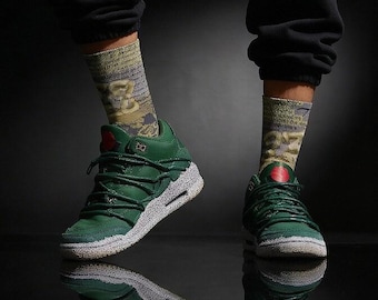 Calcetines a juego Teyana Taylor x Jordan 3 Concrete Rose / Ropa urbana Queens Urban Rose