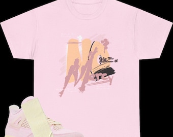 Tshirt assorti Wmns Jordan 4 Retro Iced Carmine | Basketball rose Heritage Streetwear Design