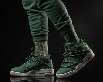 Calcetines a juego para Jordan 3 Concrete Rose con diseño inspirado / Ropa urbana urbana inspirada en Harlem